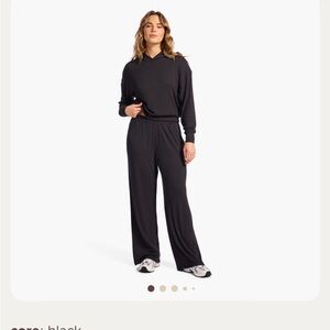 nuuds Wide Leg Slinky Rib Pant - Black - XL